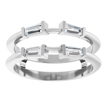 14K White Gold 3/8 CTW Natural Diamond Ring Guard