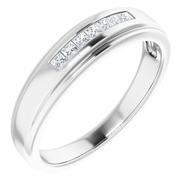 1/4 CTW Natural Diamond Band, 5.25 mm, Seven-Stone