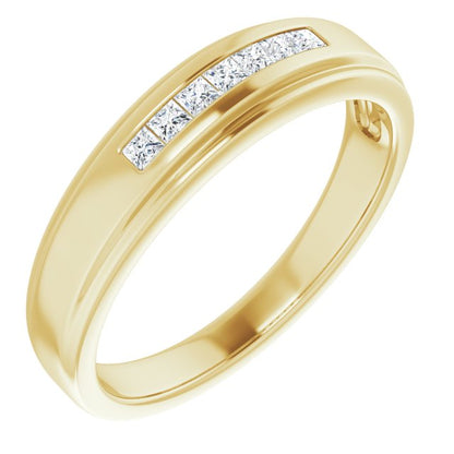 1/4 CTW Natural Diamond Band, 5.25 mm, Seven-Stone