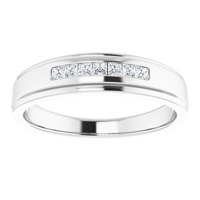 1/4 CTW Natural Diamond Band, 5.25 mm, Seven-Stone