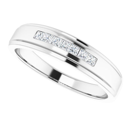 1/4 CTW Natural Diamond Band, 5.25 mm, Seven-Stone