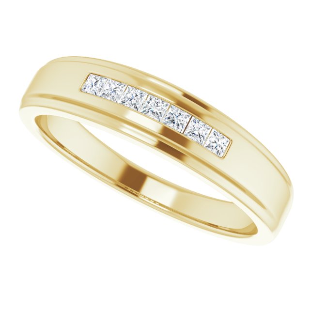 1/4 CTW Natural Diamond Band, 5.25 mm, Seven-Stone
