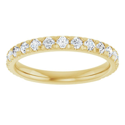 3/4 CTW Natural Diamond French-Set Anniversary Band, 2.4 mm