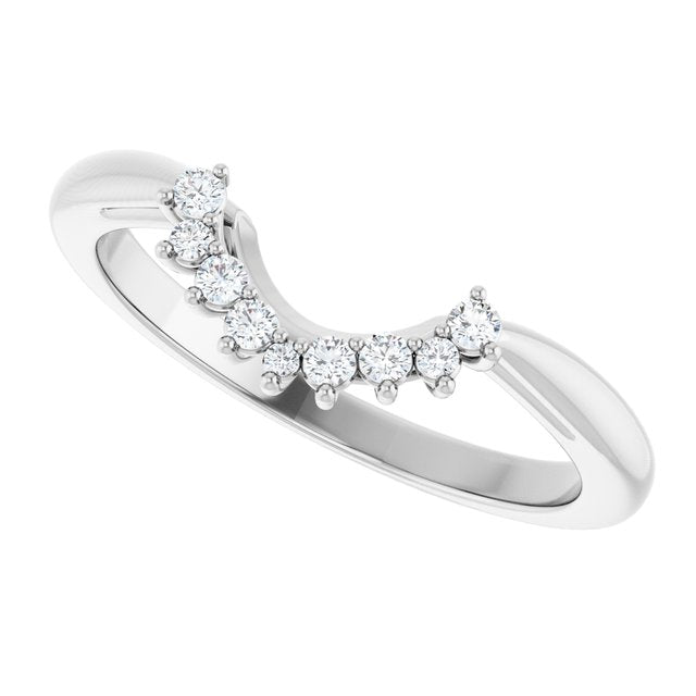 Platinum 1/10 CTW Natural Diamond Natural Matching Band