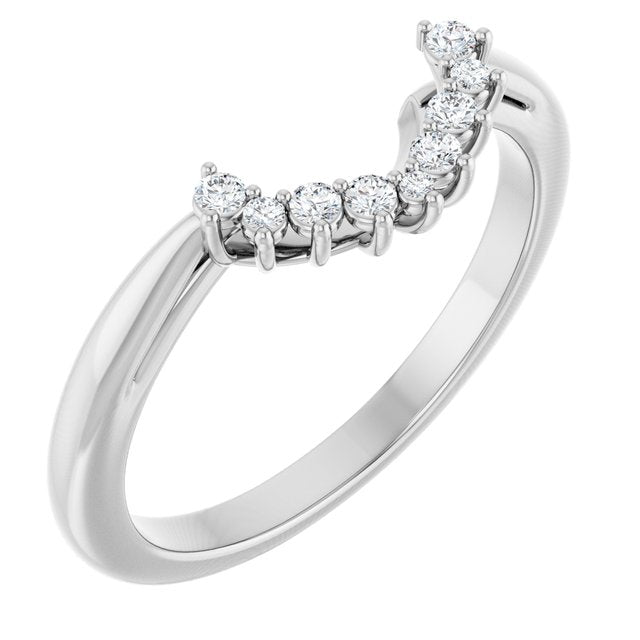 Platinum 1/10 CTW Natural Diamond Natural Matching Band