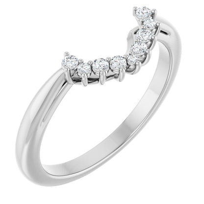 Platinum 1/10 CTW Natural Diamond Natural Matching Band