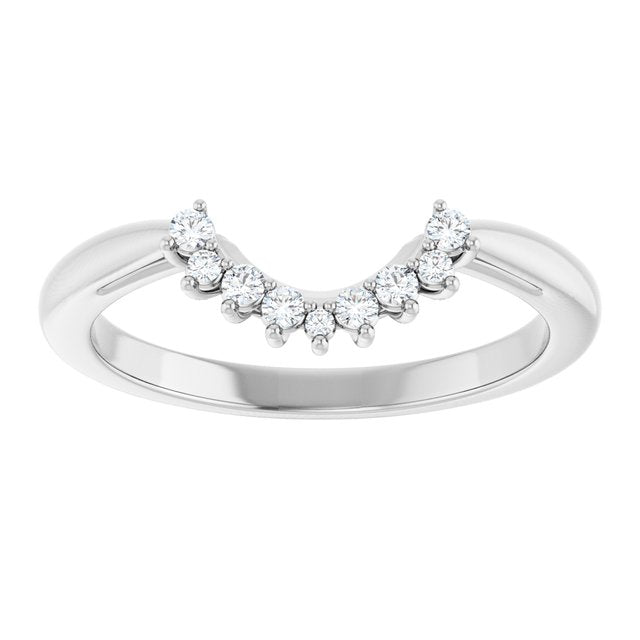 Platinum 1/10 CTW Natural Diamond Natural Matching Band