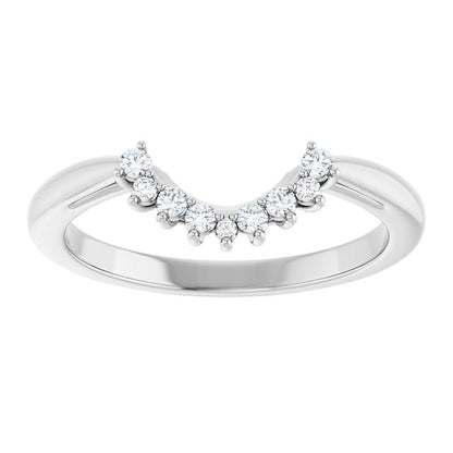 Platinum 1/10 CTW Natural Diamond Natural Matching Band