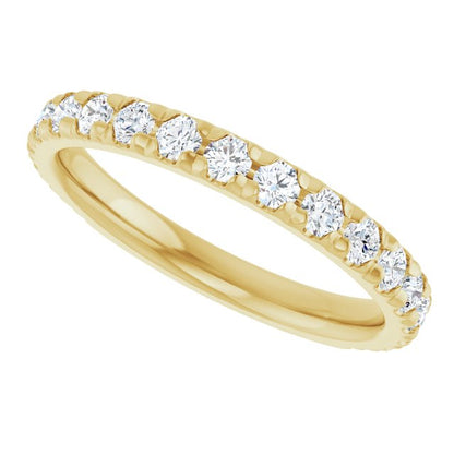 3/4 CTW Natural Diamond French-Set Anniversary Band, 2.4 mm