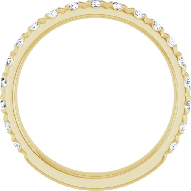 3/4 CTW Natural Diamond French-Set Anniversary Band, 2.4 mm