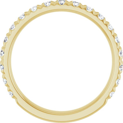 3/4 CTW Natural Diamond French-Set Anniversary Band, 2.4 mm