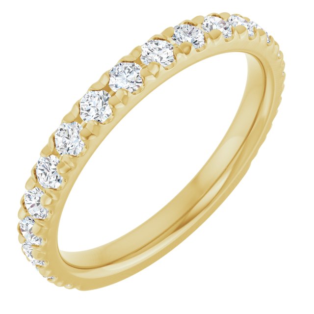 3/4 CTW Natural Diamond French-Set Anniversary Band, 2.4 mm