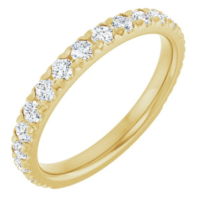 3/4 CTW Natural Diamond French-Set Anniversary Band, 2.4 mm