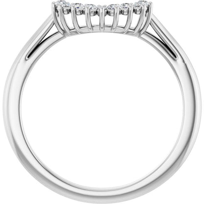 Platinum 1/10 CTW Natural Diamond Natural Matching Band