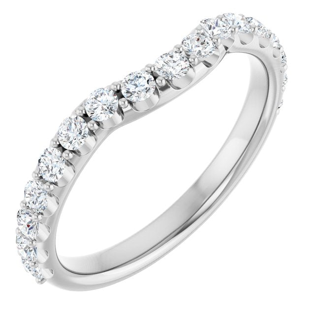 1/2 CTW Natural Diamond Contour Band, 2.5 mm