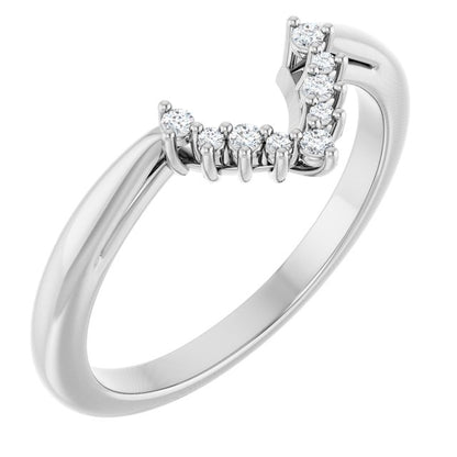 Platinum .06 CTW Natural Diamond Natural Matching Band
