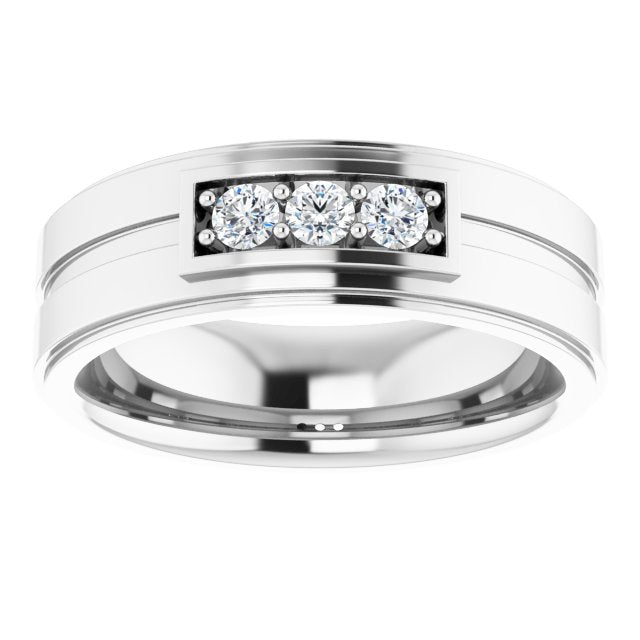 1/4 CTW Natural Diamond Three-Stone Band