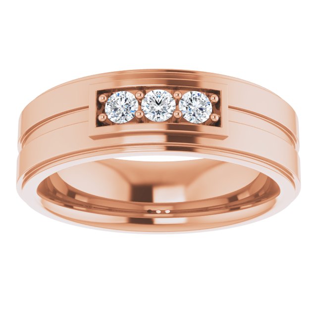 1/4 CTW Natural Diamond Three-Stone Band