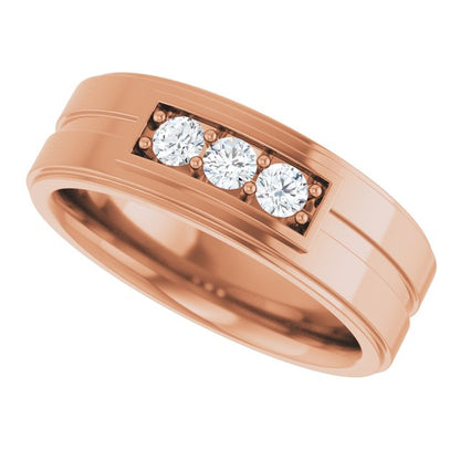 1/3 CTW Natural Diamond Three-Stone Band