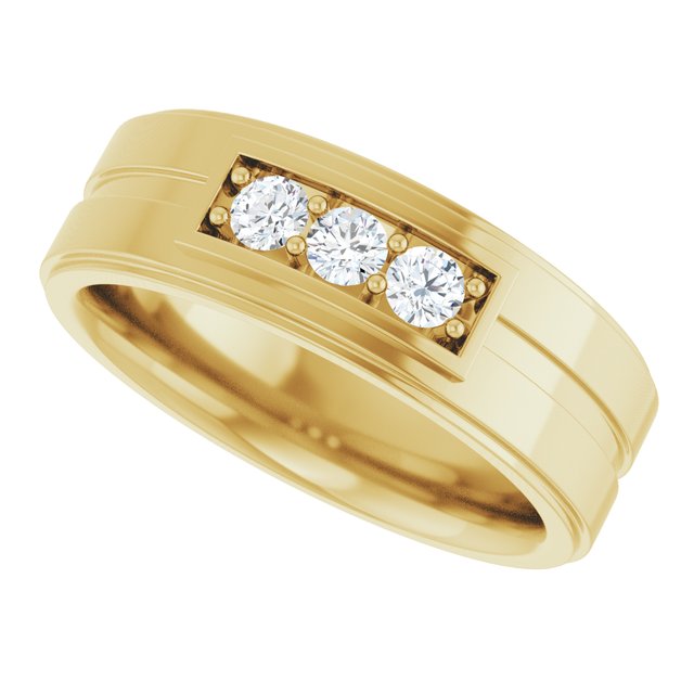 1/3 CTW Natural Diamond Three-Stone Band