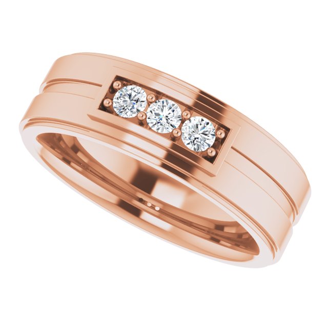 1/4 CTW Natural Diamond Three-Stone Band