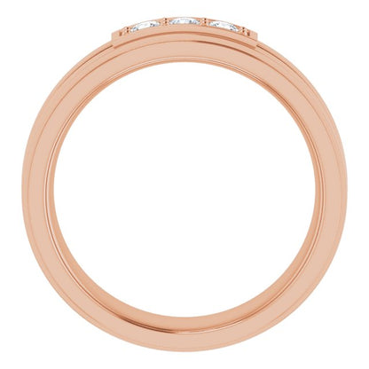 1/4 CTW Natural Diamond Three-Stone Band