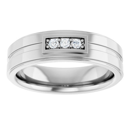 1/10 CTW Natural Diamond Three-Stone Band