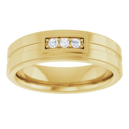 1/10 CTW Natural Diamond Three-Stone Band