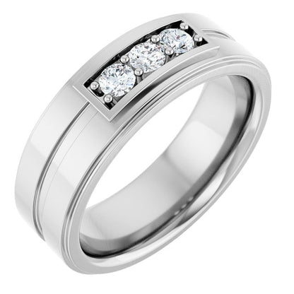 1/3 CTW Natural Diamond Three-Stone Band