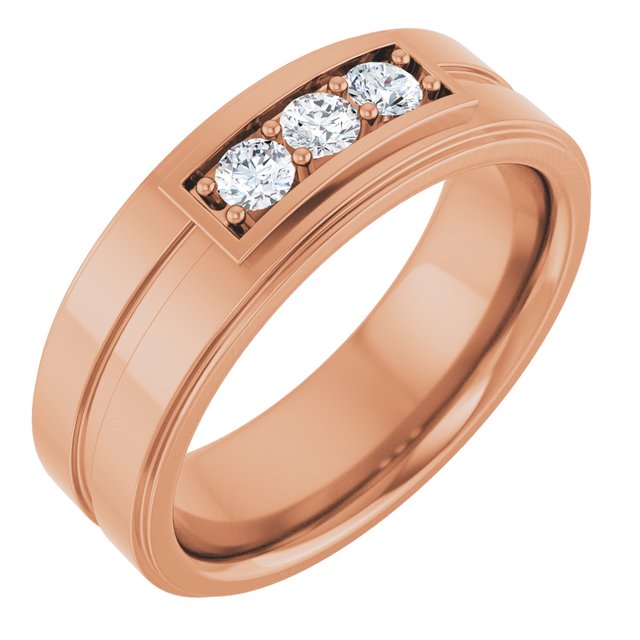 1/3 CTW Natural Diamond Three-Stone Band