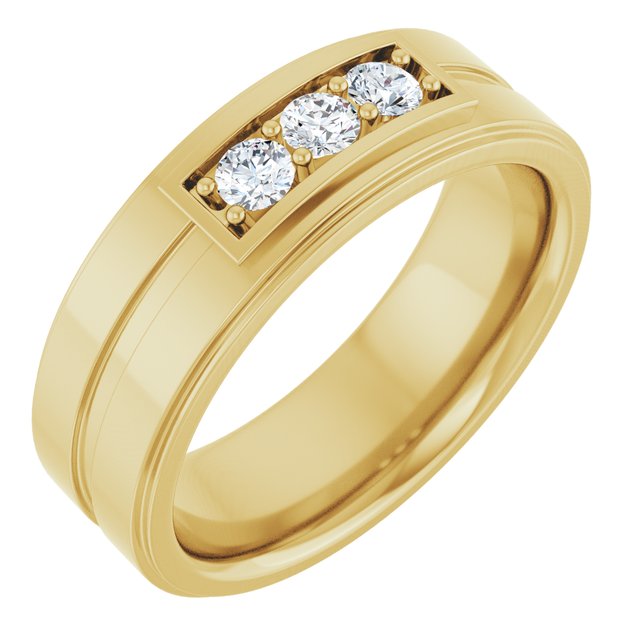 1/3 CTW Natural Diamond Three-Stone Band