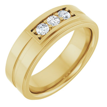 1/3 CTW Natural Diamond Three-Stone Band