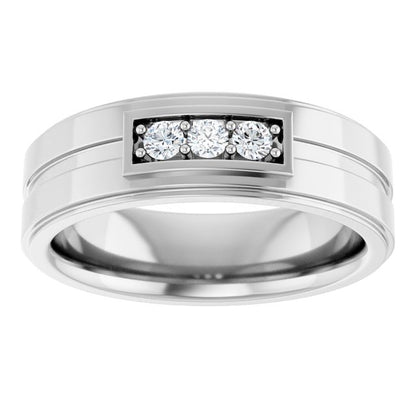 1/5 CTW Natural Diamond Three-Stone Band