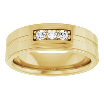 1/5 CTW Natural Diamond Three-Stone Band