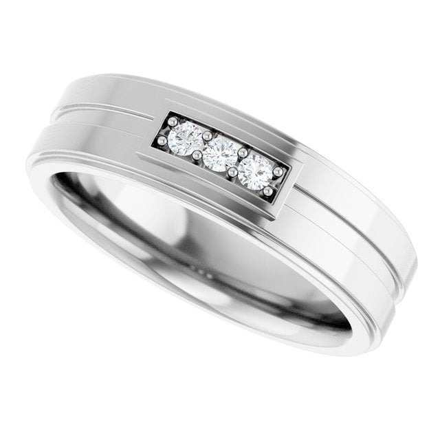 1/10 CTW Natural Diamond Three-Stone Band