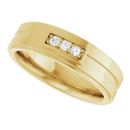 1/10 CTW Natural Diamond Three-Stone Band