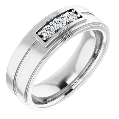 1/4 CTW Natural Diamond Three-Stone Band