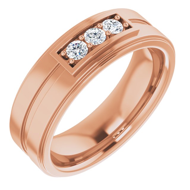 1/4 CTW Natural Diamond Three-Stone Band