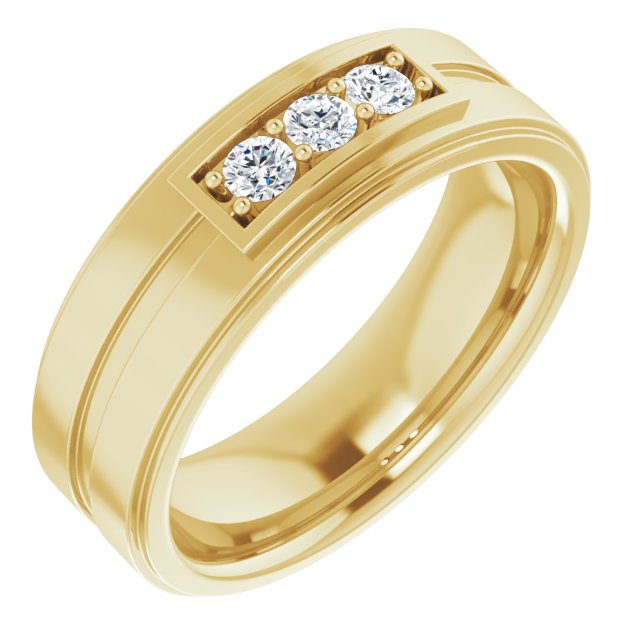 1/4 CTW Natural Diamond Three-Stone Band