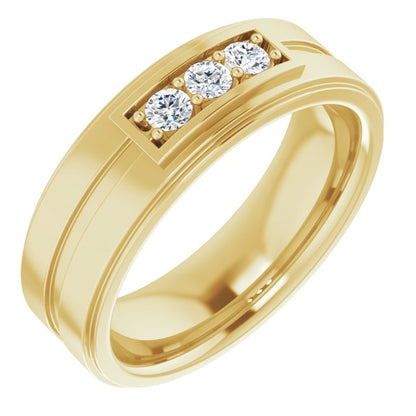 1/4 CTW Natural Diamond Three-Stone Band