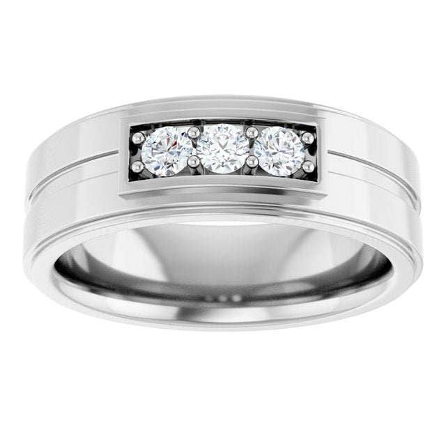 1/3 CTW Natural Diamond Three-Stone Band
