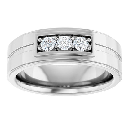 1/3 CTW Natural Diamond Three-Stone Band