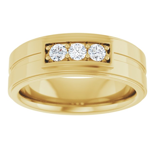 1/3 CTW Natural Diamond Three-Stone Band