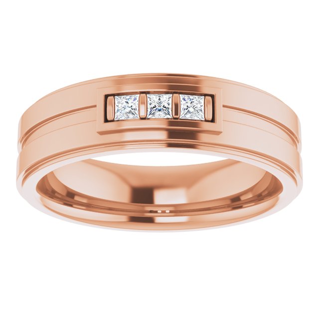 Square 1/6 CTW Natural Diamond Three-Stone Band