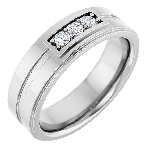 1/5 CTW Natural Diamond Three-Stone Band