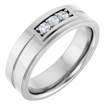 1/5 CTW Natural Diamond Three-Stone Band