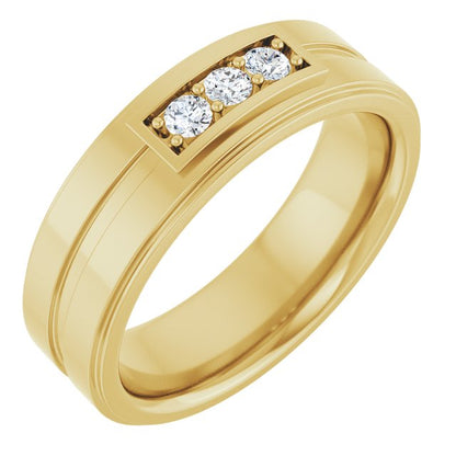 1/5 CTW Natural Diamond Three-Stone Band
