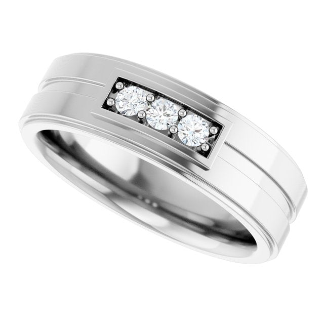 1/5 CTW Natural Diamond Three-Stone Band
