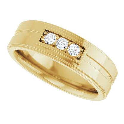 1/5 CTW Natural Diamond Three-Stone Band
