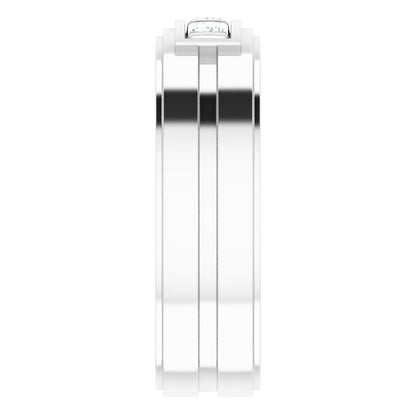 Square 1/4 CTW Natural Diamond Three-Stone Band